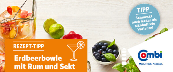 Weißer Tisch mit Tequila, Erdbeere, Heidelbeeren, Cocktails und einem Pincher