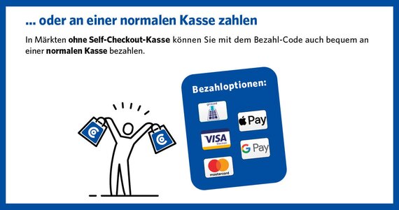 Scan and Go Anleitung bezahlen